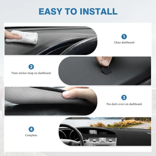 Miniatura 7 de FIILINES Cubierta para tablero Compatible con Mazda 3 2010-2013 Accesorios Tapete para tablero para Mazda 3 Accesorios Tapete para salpicadero