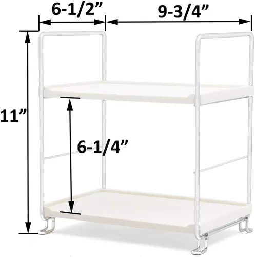 Miniatura 2 de Estante organizador apilable independiente de plástico/metal, estante de almacenamiento de encimera de baño, organizador de cosméticos, estante