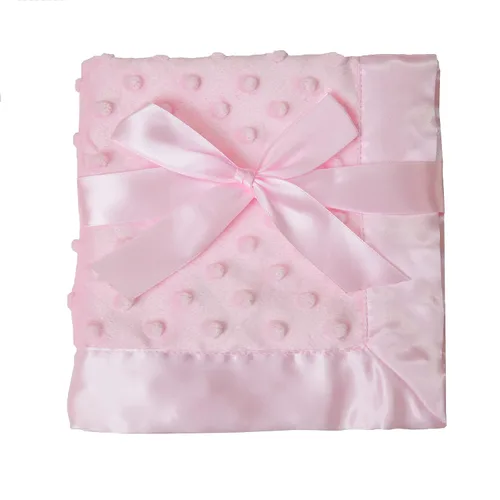 Miniatura 14 de American Baby Company Heavenly - Manta de recepción de felpilla suave (30 x 40 pulgadas), diseño de 2 capas con lunares minky y satén sedoso, rosa