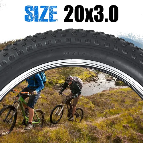 Miniatura 6 de Neumático de bicicleta Fat Bike de 20 x 3 pulgadas, compatible con neumático de bicicleta de montaña y bicicleta de playa Agarre fuerte (1 neumático)