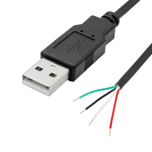Miniatura 2 de Cable corto USB A macho de 4 pines de 11 pulgadas, USB 5V/2A de 4 pines, cable de alimentación y datos de extremo abierto, para equipo USB instalado