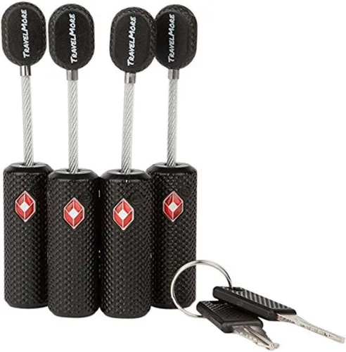 Paquete de 4 cerraduras de equipaje aprobadas por la TSA con llaves para viajes, mini candado flexible y ultra seguro y material de aleación de zinc