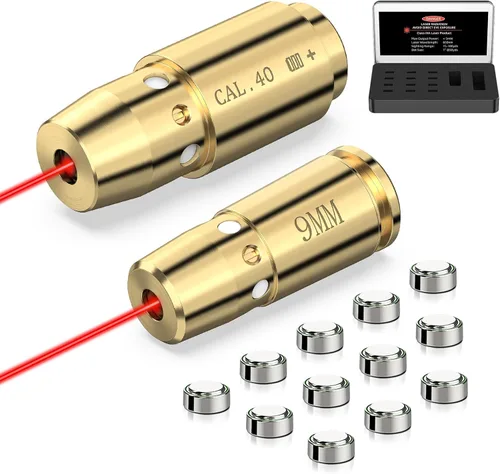 Mirilla de Láser MidTen para .223REM/ 9MM/.40 S&W/ 45ACP/ 243/308WIN Visores de Láser Rojo con Kit de Apuntado de Mirilla de 12 Baterías