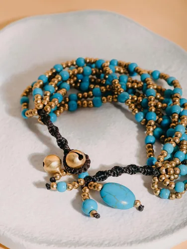 Miniatura 8 de MINACHI Boho Ethnic Turquoise Beads Charm Strand Bracelet Jewelry Gift for Women