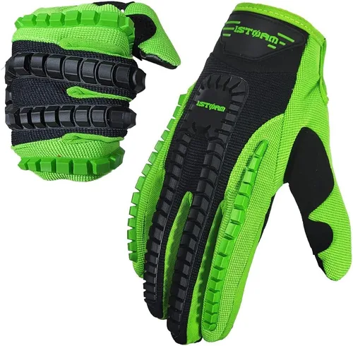 Miniatura 11 de Guantes adultos de motocross 1Storm para motocicleta, BMX, MX, ATV, bicicleta todoterreno, bicicleta, modelo de esqueleto para ciclismo