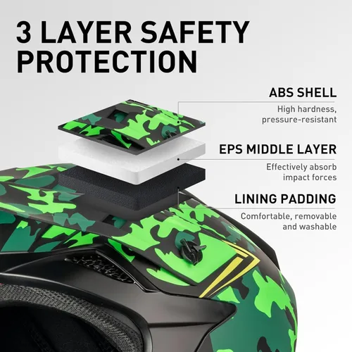 Miniatura 4 de SPARK - Casco de motocross para adultos, casco para bicicleta todoterreno, motocicleta de cara completa, bicicleta de montaña, E-Bike, BMX, MX, ATV
