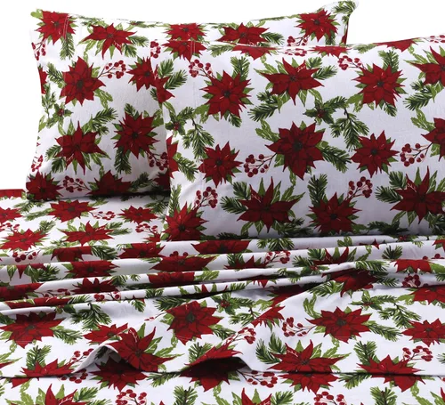 Miniatura 8 de Tribeca Living Oslo juego de sábanas con cavidades extraprofundas, de franela estampada, 5 onzas Heritage Plaid