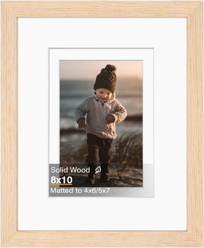 Miniatura 98 de KINLINK 3.5x5 Picture Frame, Ash Black Solid Wood Frame with Plexiglass for Table Top and Wall Mounting, Photo Frame for Horizontal or Vertical