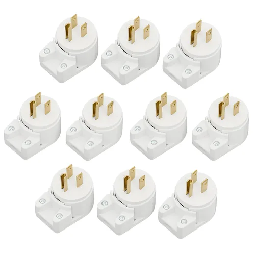 Miniatura 32 de Nema 5-15P Enchufe de ángulo recto de 90 grados, enchufe Plugrand 15A 125V en ángulo, enchufes de CA de 3 clavijas DIY de 3 clavijas, enchufes de CA