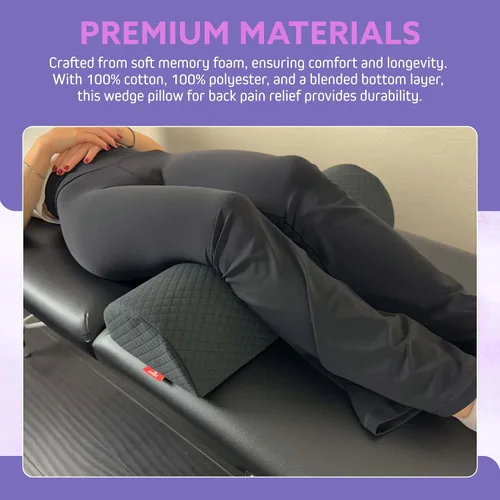 Miniatura 4 de Almohada de Rodilla para Dormir Boca Arriba – Almohada Cilíndrica con Base Antideslizante, Soporte Lumbar Cilíndrico para Piernas y Columna, Cojín