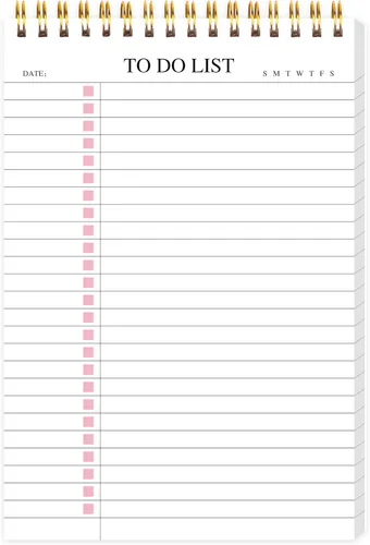 Miniatura 12 de Bloc de notas de lista de tareas, bloc de notas diario sin fecha con lista de tareas pendientes, planificador de lista de verificación, bloc