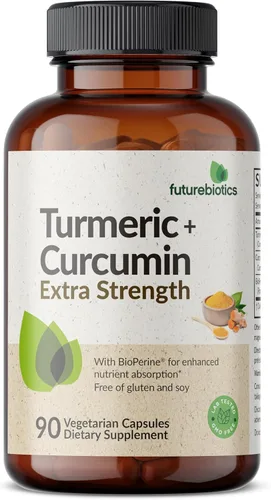Miniatura 3 de Futurebiotics Cúrcuma + curcumina, antioxidante, apoyo articular y digestión con BioPerine para una mayor ingesta de nutrientes, sin OMG, 90