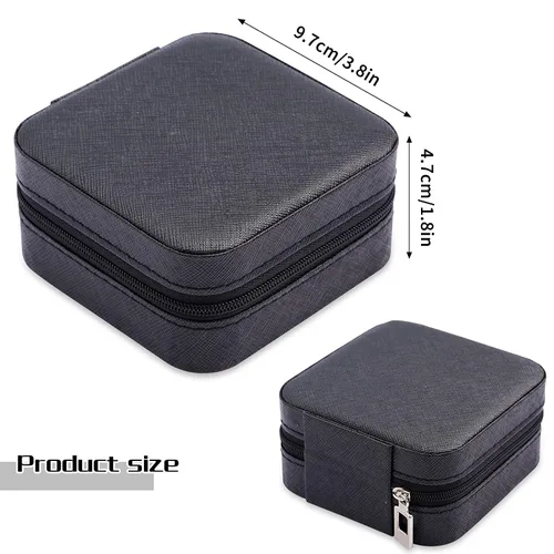 Miniatura 4 de Neveika 2 piezas de joyería portátil de viaje mini joyero de cuero joyería anillo organizador caja de almacenamiento caja de regalo niñas mujeres