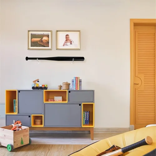 Miniatura 6 de Cosmos 1 juego de soporte de pared de acrílico para bate de béisbol, soporte horizontal para bates de béisbol, soporte de pared para bates