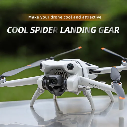 Miniatura 2 de Tren de aterrizaje extendido para DJI Mini 4 Pro, pata de araña de aterrizaje plegable compatible con accesorios Mavic Mini 4 Pro, gris