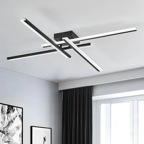 Miniatura 19 de Lámpara de Techo Semiempotrada, Candelabro LED Regulable de 32.8" Luminaria de Techo Moderna Regulable con Control Remoto de 6 Luces para Sala