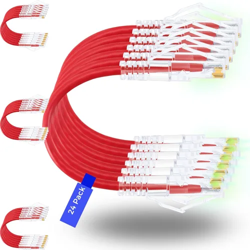 Miniatura 12 de Rapink Patch Cables Cat6/ Cat6a - Cable de conexión Ethernet Cat6 / Cat6a, compatible con 10G, cable de conexión Cat 6 sin enganches para panel