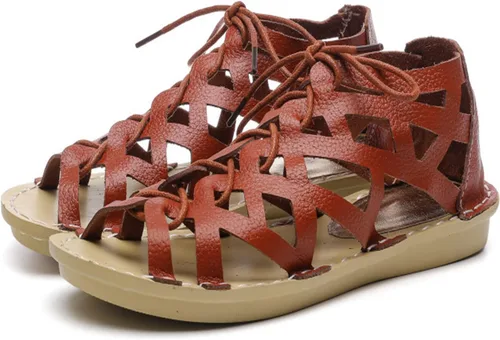 Miniatura 4 de Sandalias planas para mujer de verano, correa cruzada con clip, zapatos romanos, suaves y abiertos, sandalias estilo gladiador retro