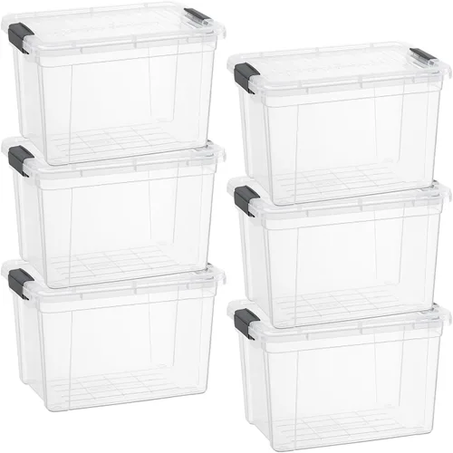 Miniatura 9 de Superio Cajas de almacenamiento transparentes con tapas, contenedores de plástico de 2.3 cuartos de galón para organizar, cajas apilables, sin BPA