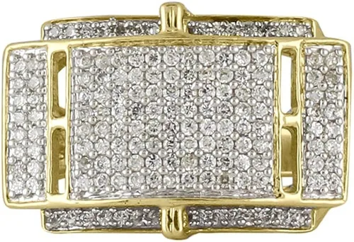 Pretty Jewels - Anillo de boda de 0.89 quilates (ctw) de corte redondo blanco natural para hombre, joyería de aniversario, regalo para el día del