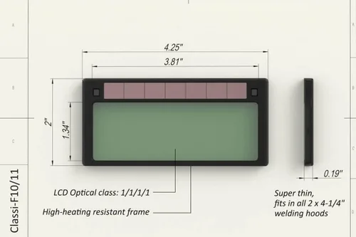 Miniatura 2 de Tefuawe Lente de soldadura de oscurecimiento automático 2x4 1/4, Tig de bajo amperaje 5A, tono 10, ultra claro, color azul frío para capucha de F10