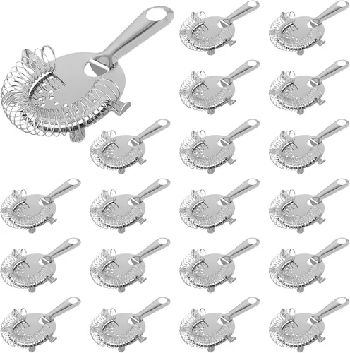 Miniatura 8 de JEUIHAU 10 coladores de cóctel de 6 pulgadas, colador de barra de acero inoxidable de 4 puntas, colador de barra de cóctel, colador de cóctel