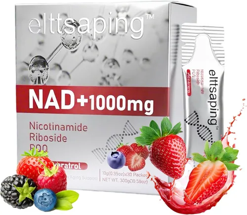 Suplemento líquido NAD de 1000 mg, suplemento líquido NAD+ con ribósido de nicotinamida, resveratrol y PQQ, suplementos NAD+ para hombres y mujeres,