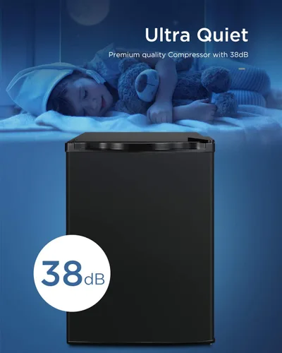 Miniatura 4 de Mini congelador vertical para congelador pequeño compacto (negro, 3.0 pies cúbicos)