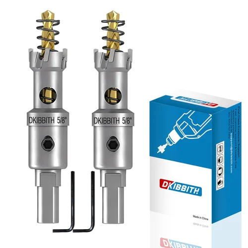 Miniatura 27 de TCT Juego de sierra perforadora, 2 paquetes de cortadores de agujeros con punta de carburo de tungsteno de 1-3/4" (45mm) resistentes para acero