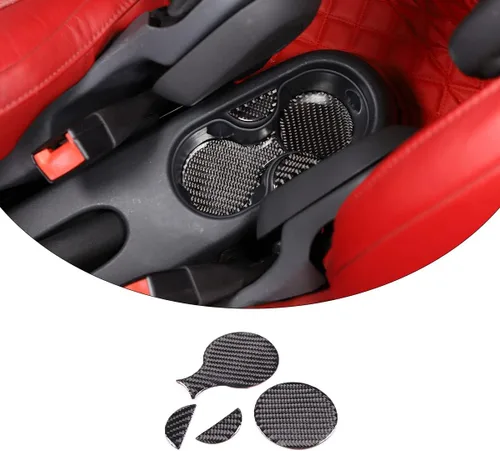 HAPPYHORSE Adhesivo de fibra de carbono para automóvil compatible con Fiat 500 2010-2019, calcomanía de fibra de carbono real, accesorios de