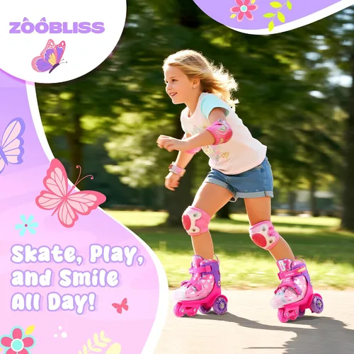Miniatura 7 de Patines de Ruedas para Niños Principiantes - ZOOBLISS Patines de Ruedas para Niños Pequeños para Niños y Niñas de 3 a 7 Años con Ruedas que se Rosa