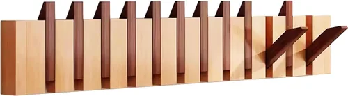 Miniatura 49 de Percheros montados en la pared, ganchos para llaves de piano, colgador de madera maciza natural, tela no tejida, perchas para armario, cocina