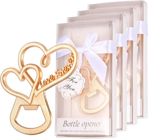Paquete de 50 abrebotellas Love Forever para regalos de boda para invitados, regalos de fiesta de despedida de soltera, recuerdos o decoraciones con