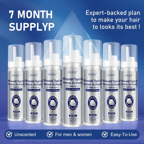 Miniatura 7 de Espuma de minoxidil al 5% para hombres y mujeres, crecimiento del cabello, espuma de minoxidil para hombres para cabello y barba, tratamiento