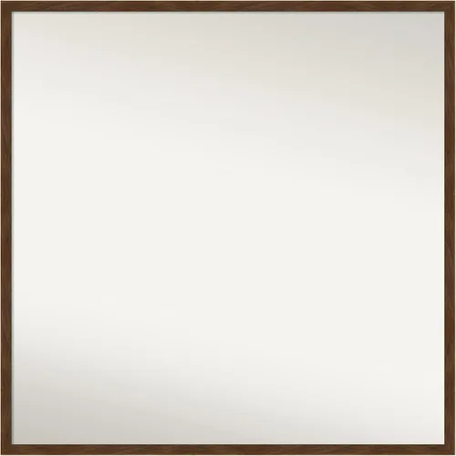Miniatura 124 de Amanti Art Espejo de pared personalizado no biselado (23 x 25 pulgadas), marco estrecho marrón Carlisle, varios tamaños personalizados, espejo