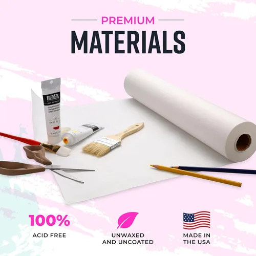 Miniatura 2 de Bryco Goods Papel de regalo blanco de 18 x 1200 pulgadas (100 pies), rollo de papel kraft para pintura, dibujo, pancarta, tablón de anuncios, uso