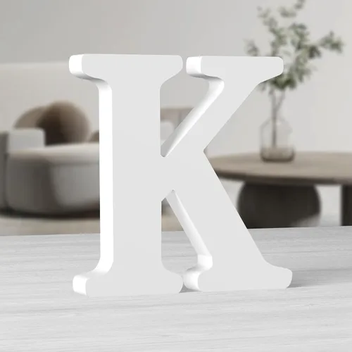 Miniatura 15 de AOCEAN Letras de madera grandes blancas de 10 pulgadas, letras de madera sin terminar para decoración de pared, letras decorativas de pie
