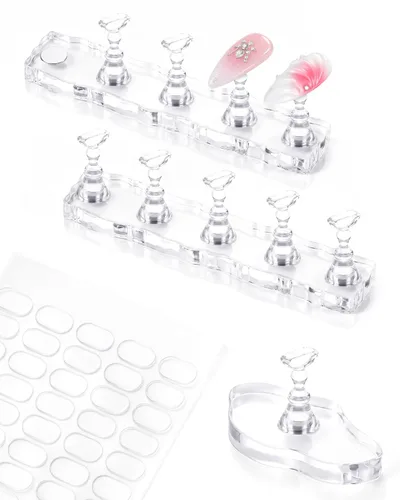 Miniatura 16 de Makartt Soporte de uñas para uñas a presión, práctica de pintura artística, soporte magnético para pintar uñas, soporte para diseños de uñas