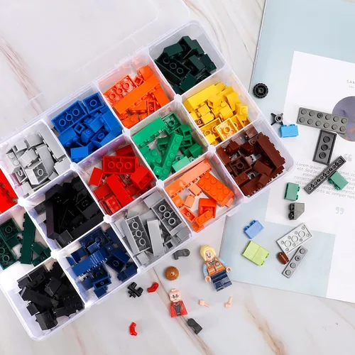 Miniatura 5 de SGHUO Paquete de 3 cajas organizadoras de plástico grandes de 15 rejillas, 15 compartimentos con divisores para caja de aparejos, cuentas, cinta