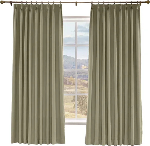 Miniatura 14 de Macochico Cortinas opacas de lino sintético de 52 pulgadas de ancho x 63 pulgadas de largo, panel de cortinas plisadas para dormitorio, aulas