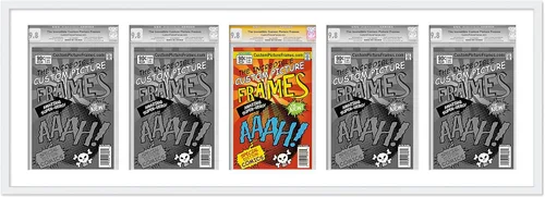 Miniatura 46 de Marco negro para cómics graduados Marco completo de cómics con paspartú de conservación negro y acrílico de grado UV Hecho para exhibir (6)