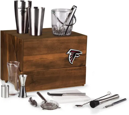 Miniatura 38 de PICNIC TIME NFL Madison Acacia - Juego de herramientas de barra de mesa, kit de camarero con soporte, juego de accesorios de bar