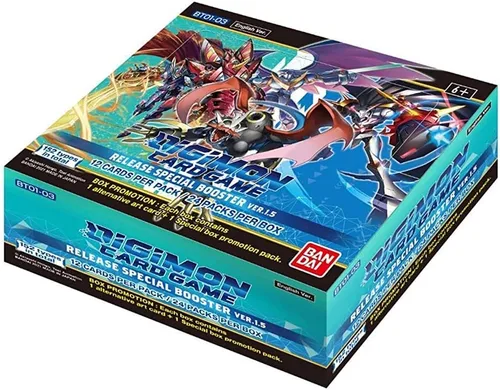 Bandai - Caja de refuerzo Digimon English TCG V1.5 Core - 24 paquetes - Juego de cartas coleccionables