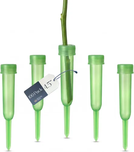 Miniatura 9 de Royal Imports Tubos de Agua Florales con Tapas – Viales de Flores de Plástico Verde de 2.5" para Rosas de Tallo Individual, Brotes, Ramos