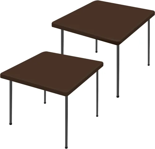 Miniatura 78 de Moosfor Paquete de 2 manteles rectangulares de elastano de 4 pies, elásticos y ajustables para pícnic, cubierta de mesa de patio elástica y lavable