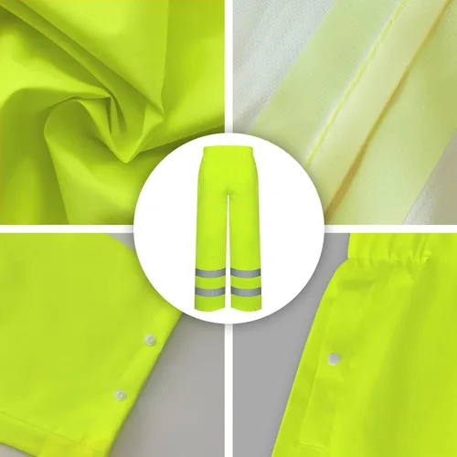 Miniatura 21 de TCCFCCT Chaqueta de lluvia de alta visibilidad para hombre, impermeable, abrigo de lluvia de alta visibilidad para hombres y mujeres con capucha