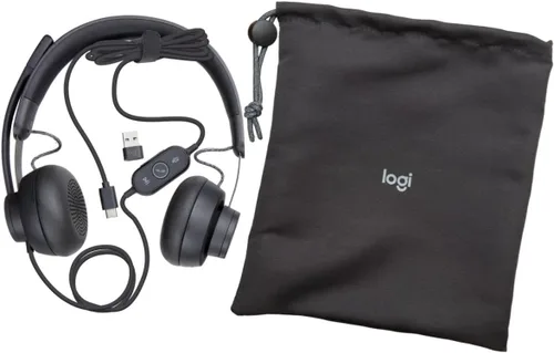 Miniatura 2 de Logitech Zone 750 Auriculares con conector USB-C con cancelación de ruido con cable para enchufar y usar, controladores de 1.575 in con controles