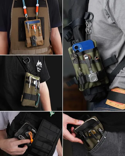 Miniatura 5 de VIPERADE VE1 Organizador de bolsillo, bolsa EDC para hombres, organizador de almacenamiento EDC, equipo EDC, bolsa de bolsillo multiherramienta