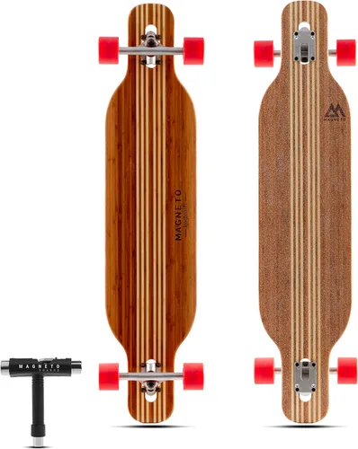 Miniatura 10 de Magneto Longboards Bamboo Longboards for Cruising, Carving, Free-Style, Downhill and Dancing (Bamboo Drop & Fiberglass Through Longboard)