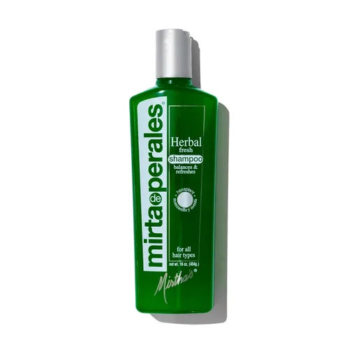 Mirta de Perales Champú de Hierbas para Cabello Normal a Grasa | Complejo Hexaplant y proteína de trigo, equilibra el cuero cabelludo, añade brillo,